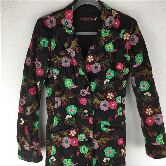 $84 TODAY ONLY! Johnny Was Winter Floral Trench - Picture 6 of 8